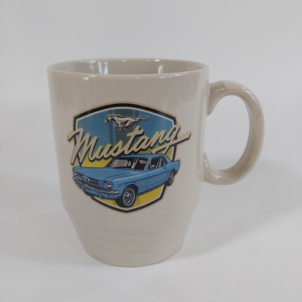 Open Road Brands Ford White‎ Mustang Ceramic 16 OZ. Mug - Officially Licensed